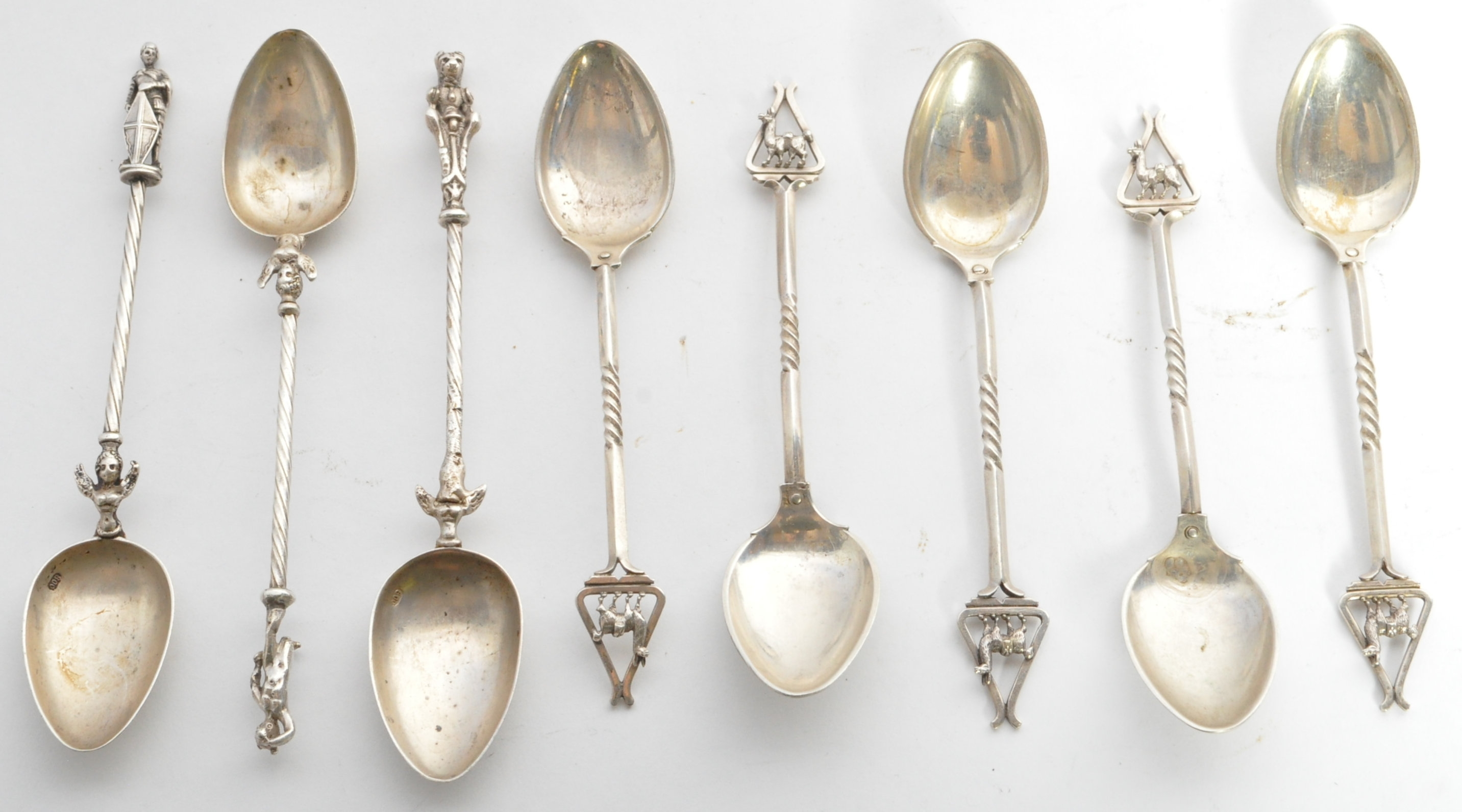 COLLECTION OF 8 SILVER CONTINENTAL APOSTLE SPOONS - Image 2 of 7