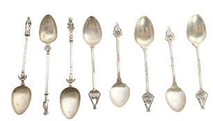 COLLECTION OF 8 SILVER CONTINENTAL APOSTLE SPOONS
