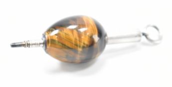 S MORDAN & CO TIGERS EYE BIRDS EGG MECHANICAL PENCIL PENDANT