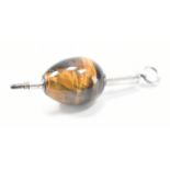 S MORDAN & CO TIGERS EYE BIRDS EGG MECHANICAL PENCIL PENDANT