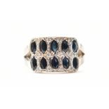 18CT WHITE GOLD SAPPHIRE & DIAMOND RING