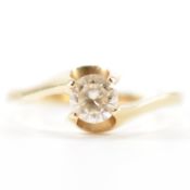 HALLMARKED 14CT GOLD & CZ CROSSOVER RING