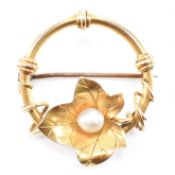 VICTORIAN GOLD & PEARL ROUNDEL BROOCH