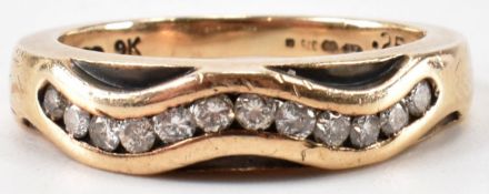 HALLMARKED 9CT GOLD & DIAMOND BAND ETERNITY RING