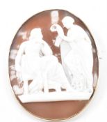 VICTORIAN GOLD & SHELL CAMEO BROOCH
