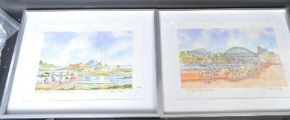 WILF MCCANN - PAIR OF CONTEMPORARY NEWCASTLE WATERCOLOURS