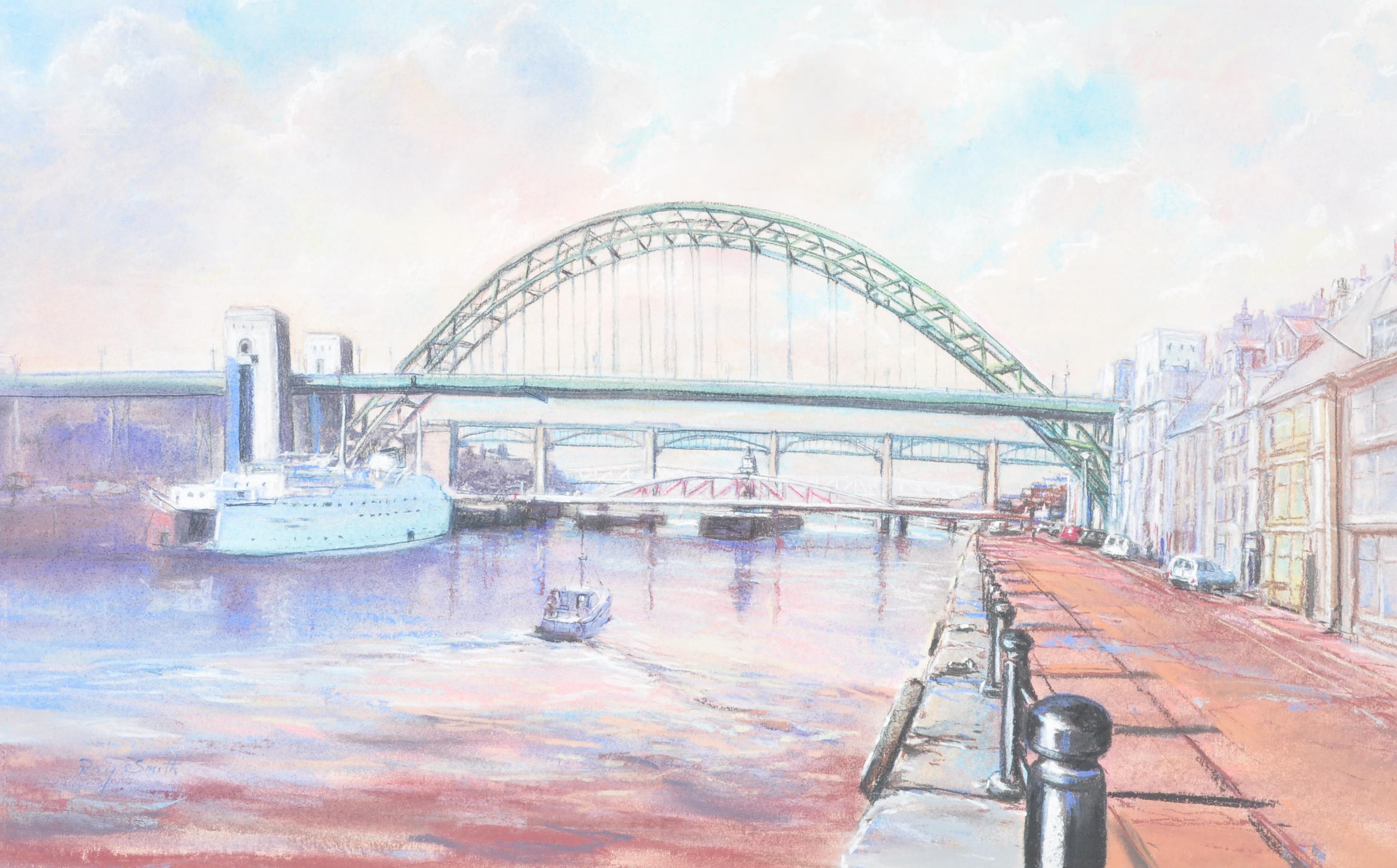 RAY SMITH - LATE 20TH CENTURY "THE TYNE BRIDGES" PASTEL - Image 3 of 3