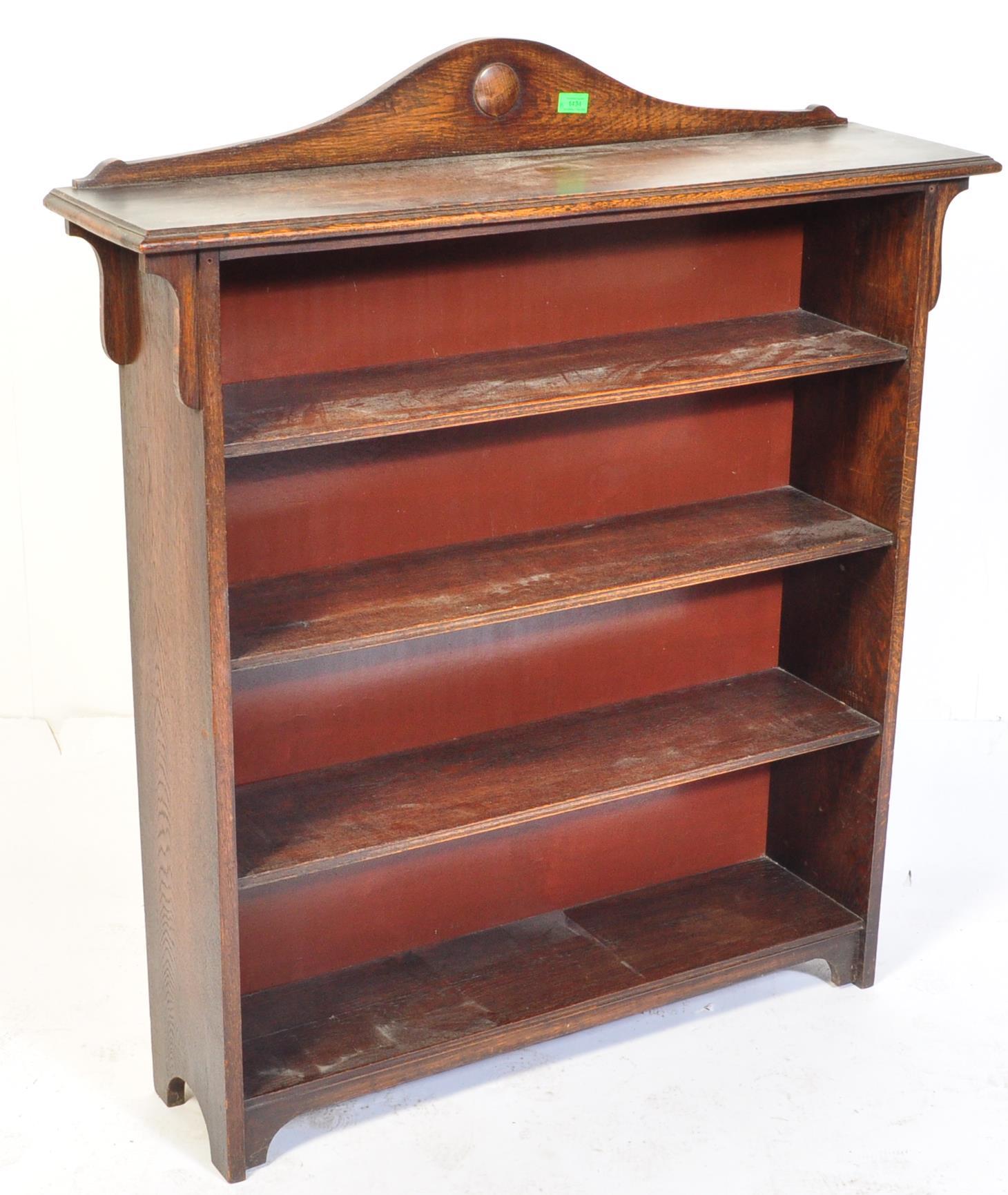 A LATE 19TH CENTURY VICTORIAN OAK OPEN BOOKCASE - Image 2 of 5