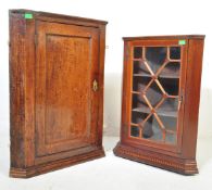 PAIR OF MAHOGANY CORNER CABINET - GEORGE III & EDWARDIAN