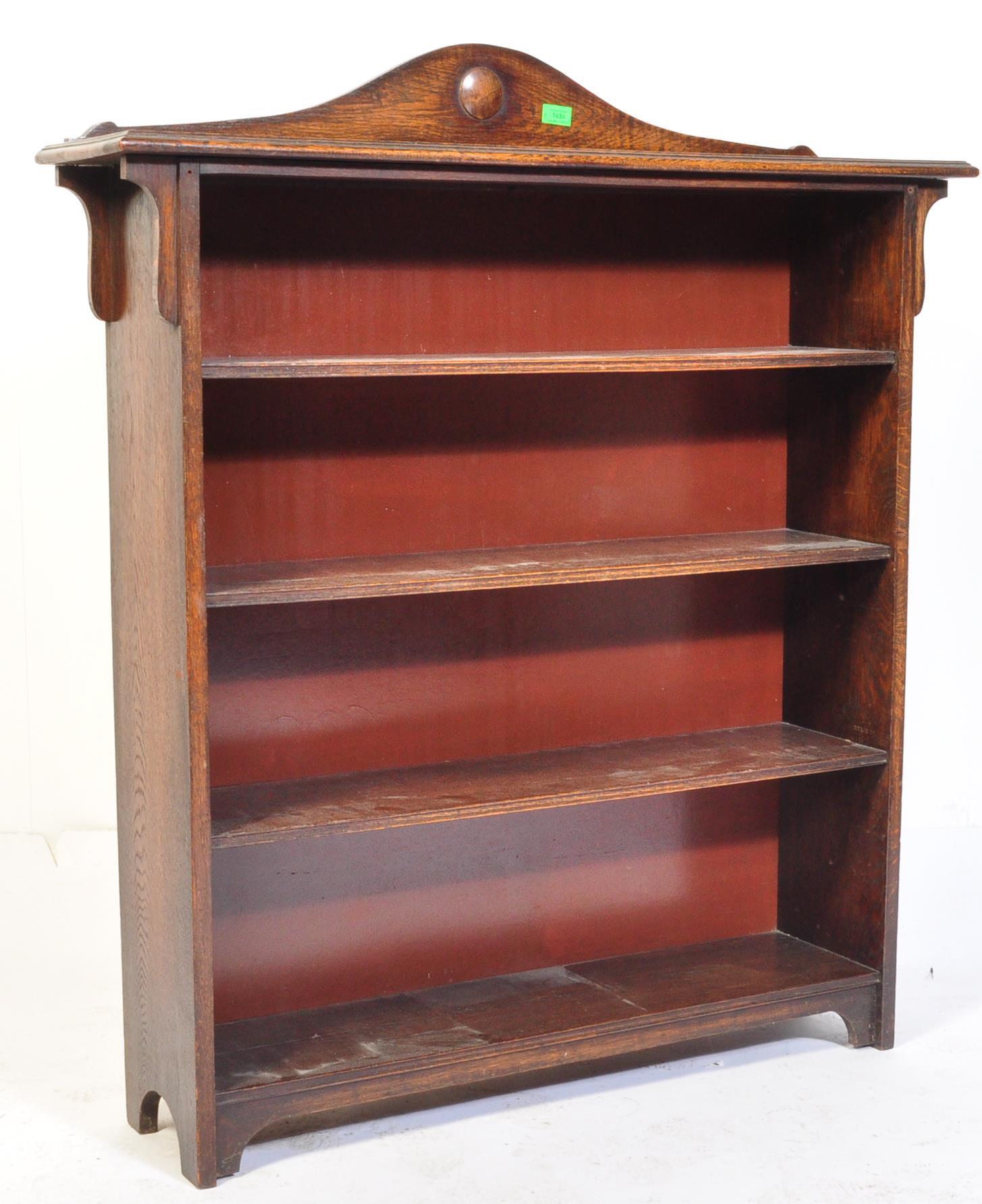 A LATE 19TH CENTURY VICTORIAN OAK OPEN BOOKCASE