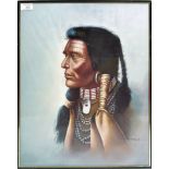 Z. GARCIA - RETRO NATIVE AMERICAN PORTRAIT PRINT IN COLOURS