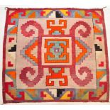 A VINTAGE SOUTH AMERICAN KILIM STYLE NAVAJO FLOOR RUG