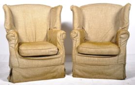 BELGIAN MODERN DESIGN - PAIR OF FLAMANT WING BACK ARMCHAIRS