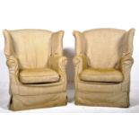 BELGIAN MODERN DESIGN - PAIR OF FLAMANT WING BACK ARMCHAIRS