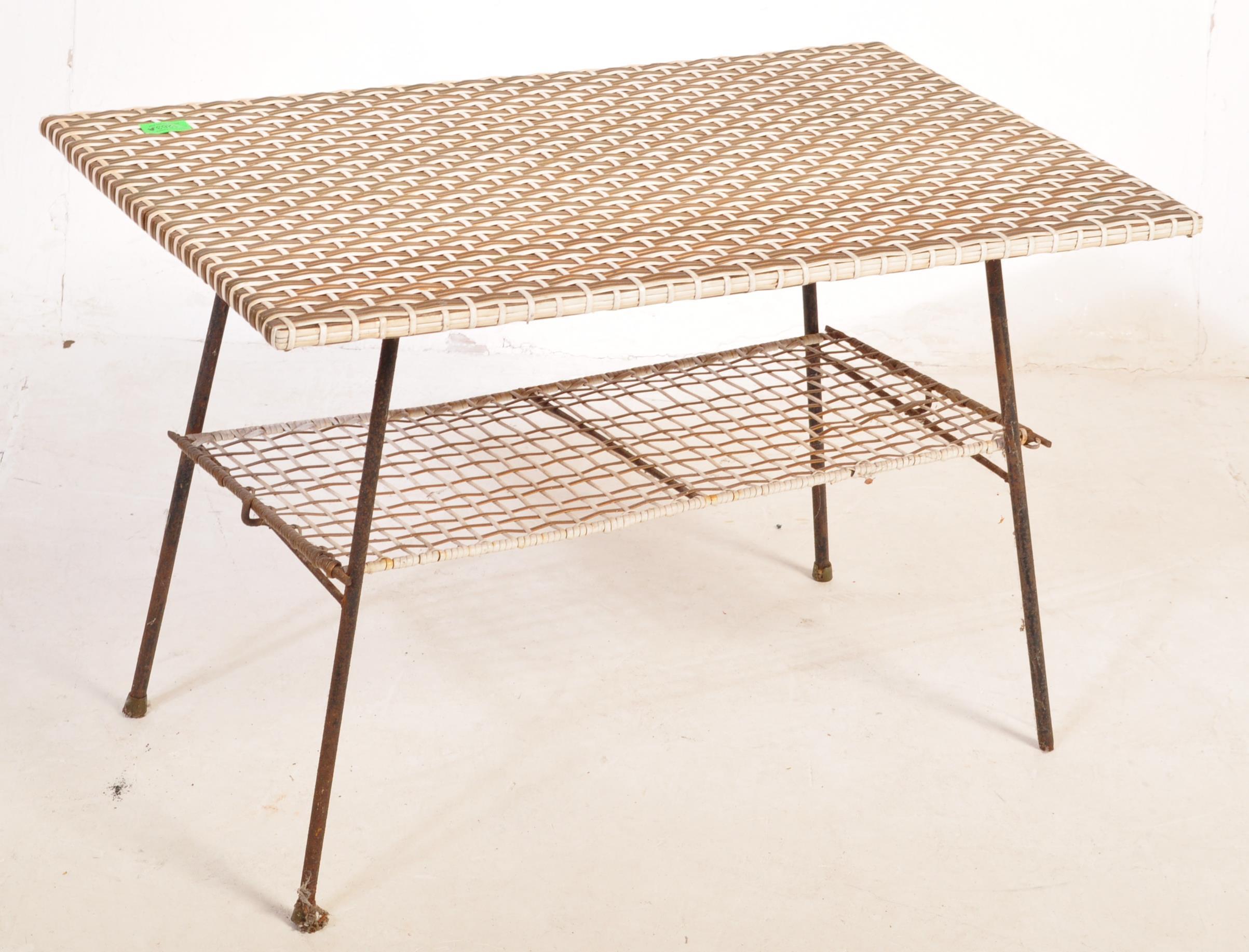 A RETRO VINTAGE WOVEN COFFEE TABLE - Image 2 of 4