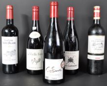 COLLECTION OF FIVE BOTTLES OF FRENCH RED WINE