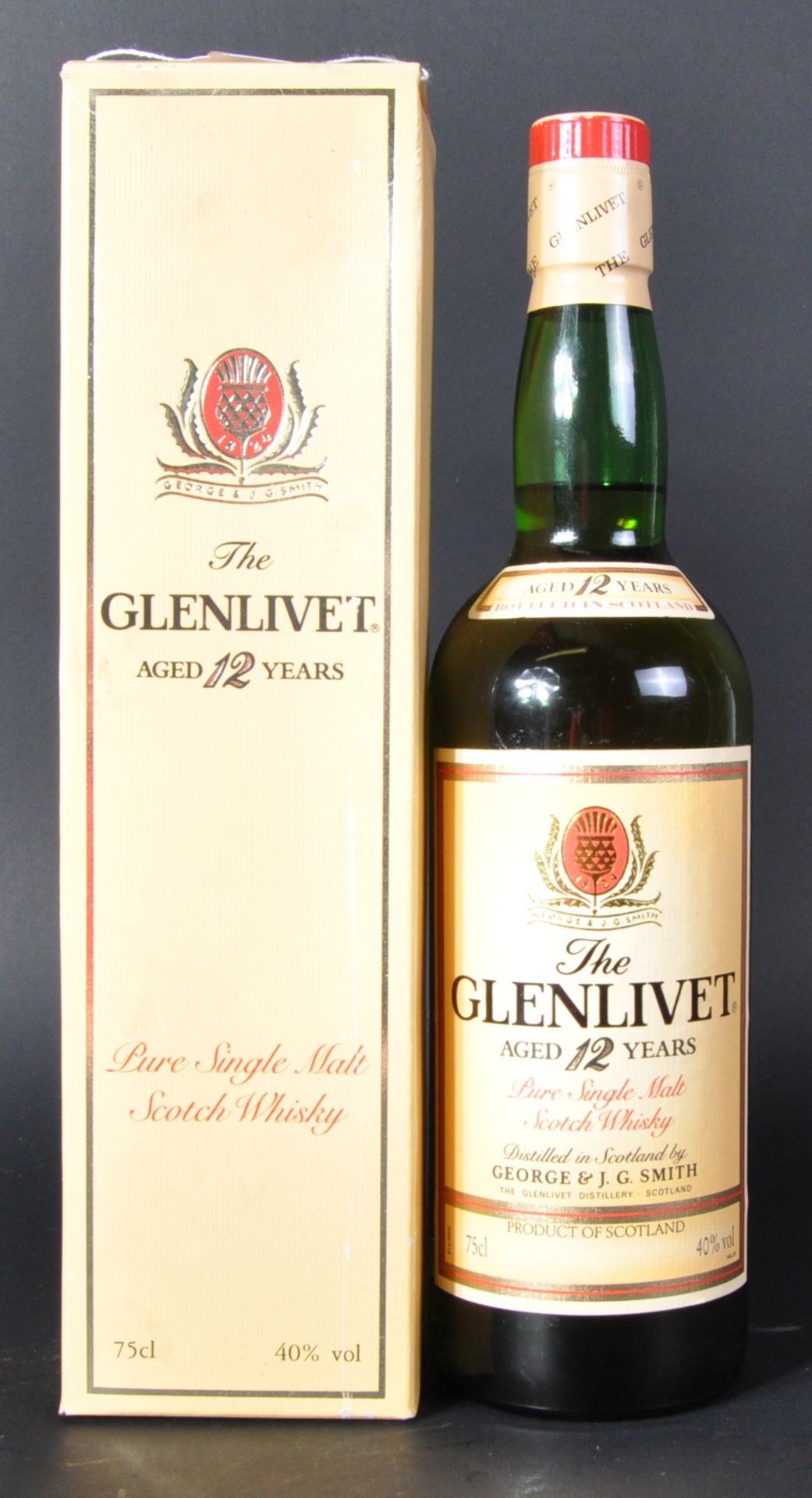 GLENLIVET SCOTCH WHISKY BOXED SINGLE MALT BOTTLE