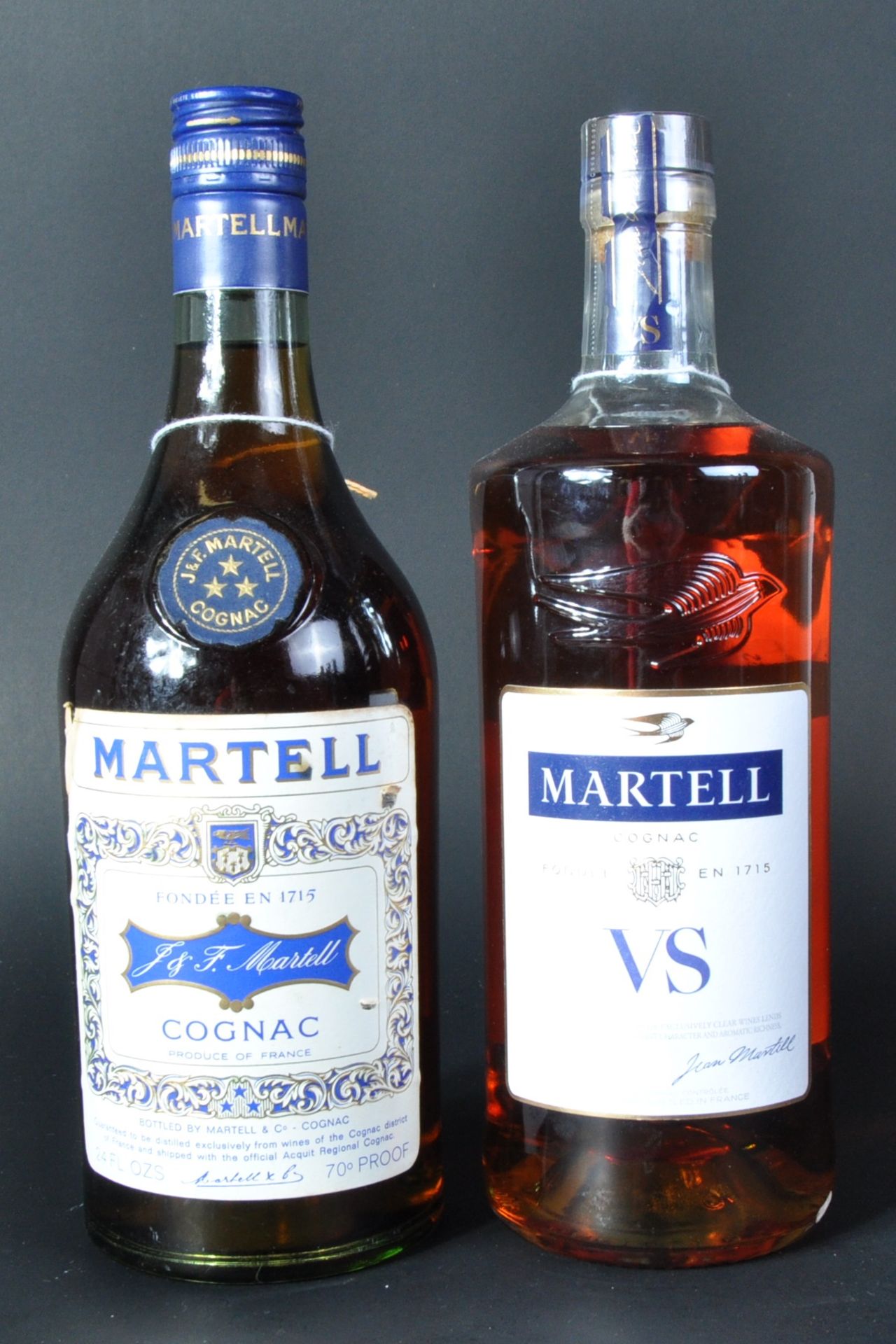 TWO BOTTLES OF MARTELL FRENCH COGNAC