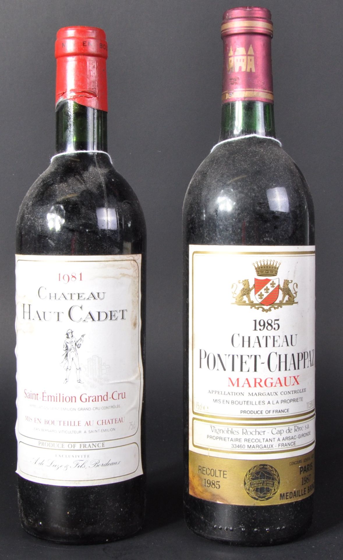 TWO BOTTLES OF VINTAGE 1980'S FRENCH RED WINE