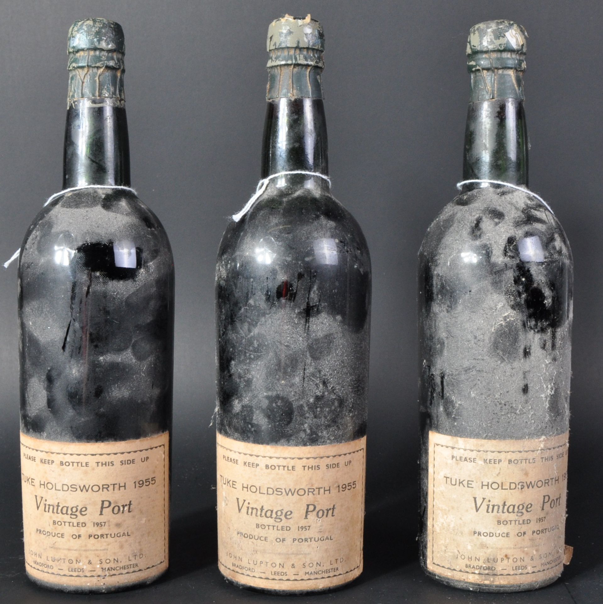 THREE BOTTLES OF 1955 TUKE HOLDSWORTH PORT