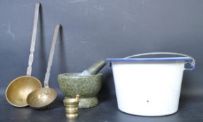 KITCHENALIA - 19TH CENTURY & LATER PESTLE AND MORTARS - LADLES