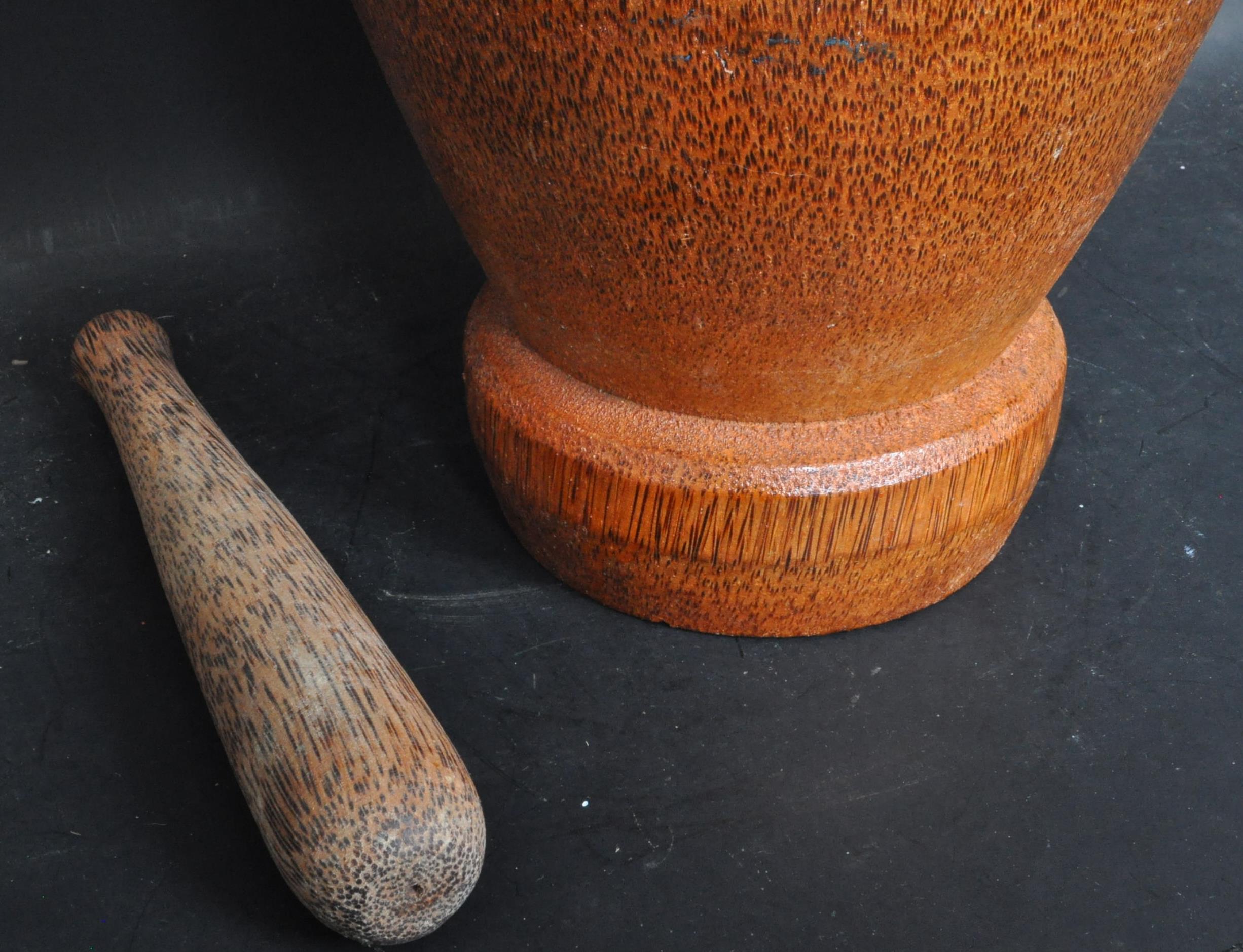 LARGE 20TH CENTURY AFRICAN HARDWOOD PESTLE & MORTAR - Image 3 of 4