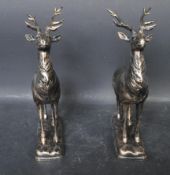 PAIR OF VINTAGE 20TH CENTURY STYLE CAST METAL DEER FIGURINES