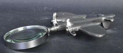 VINTAGE CHROME PLANE MAGNIFYING GLASS