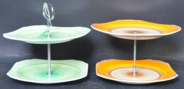 SHELLEY – TWO ART DECO TWO TIER CAKE STANDS
