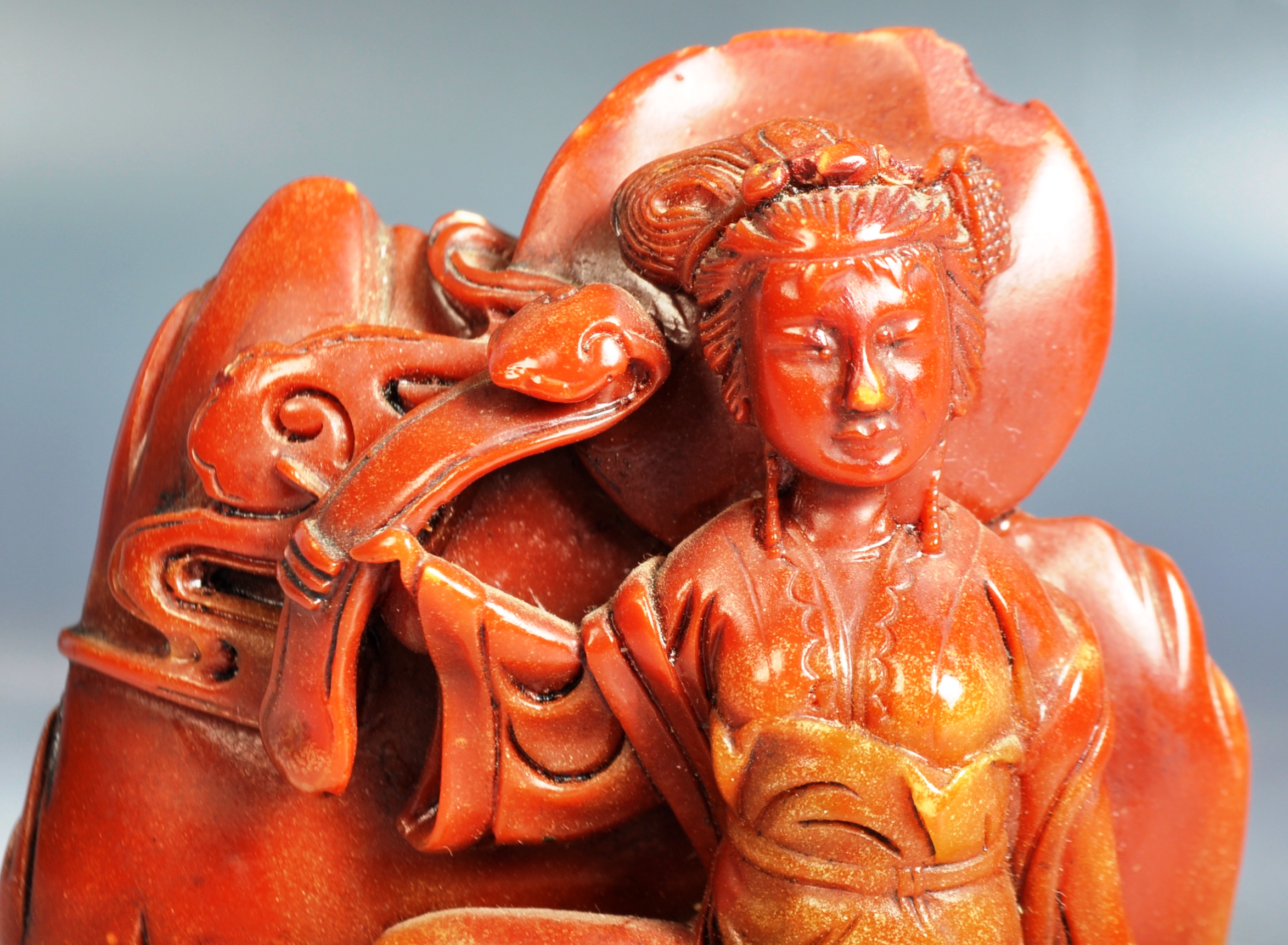 19TH CENTURY CHINESE CARVED SOAPSTONE GUANYIN PANEL - Image 3 of 6