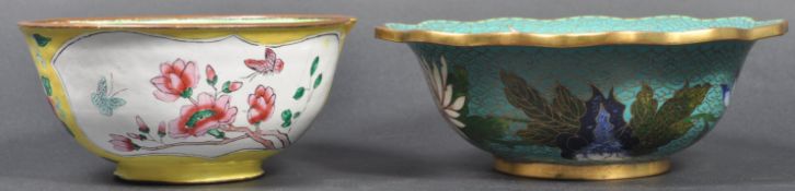 TO EARLY 20TH CENTURY CHINESE CLOISONNE BOWLS