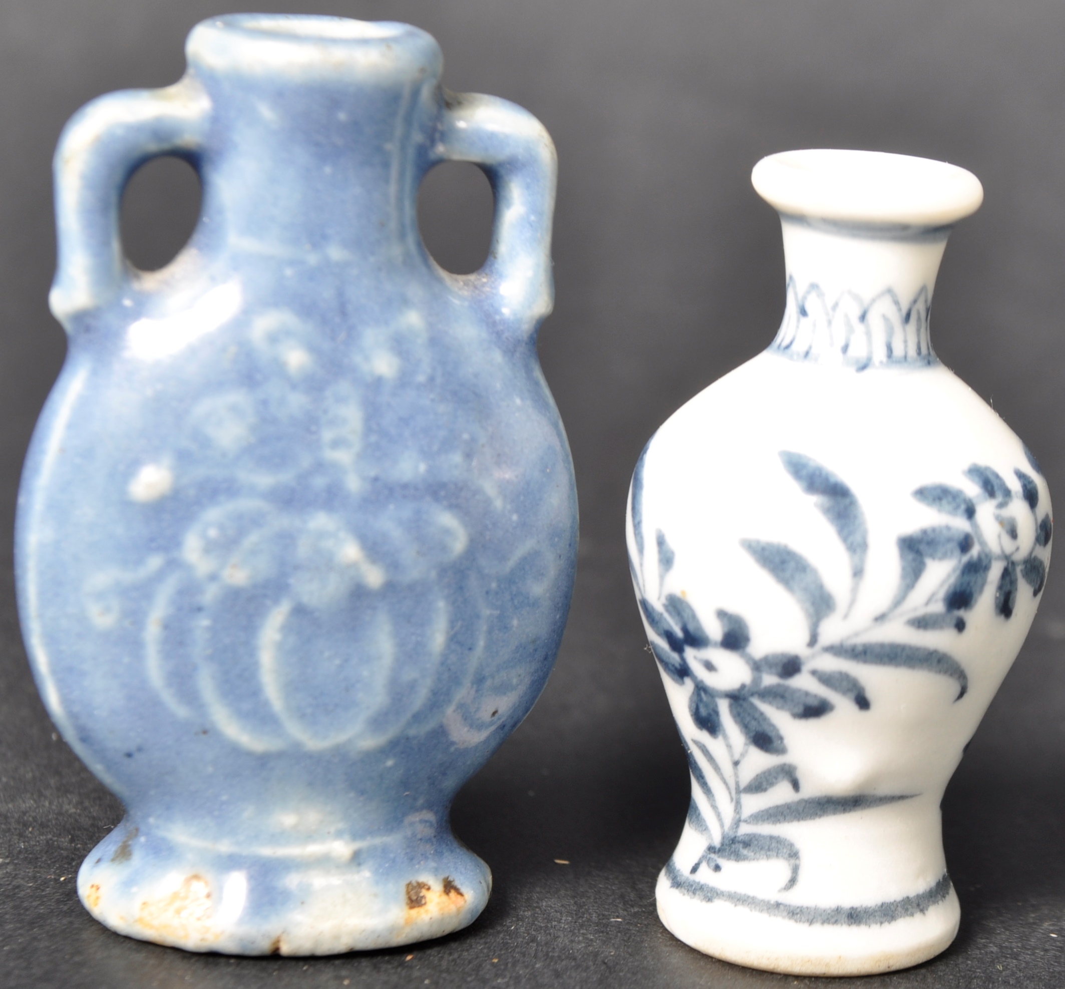 19TH CENTURY CHINESE MONOCHROME BLUE SNUFF BOTTLE - Image 5 of 6