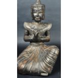 LARGE 20TH CENTURY CARVED BUDDHA FIGURINE