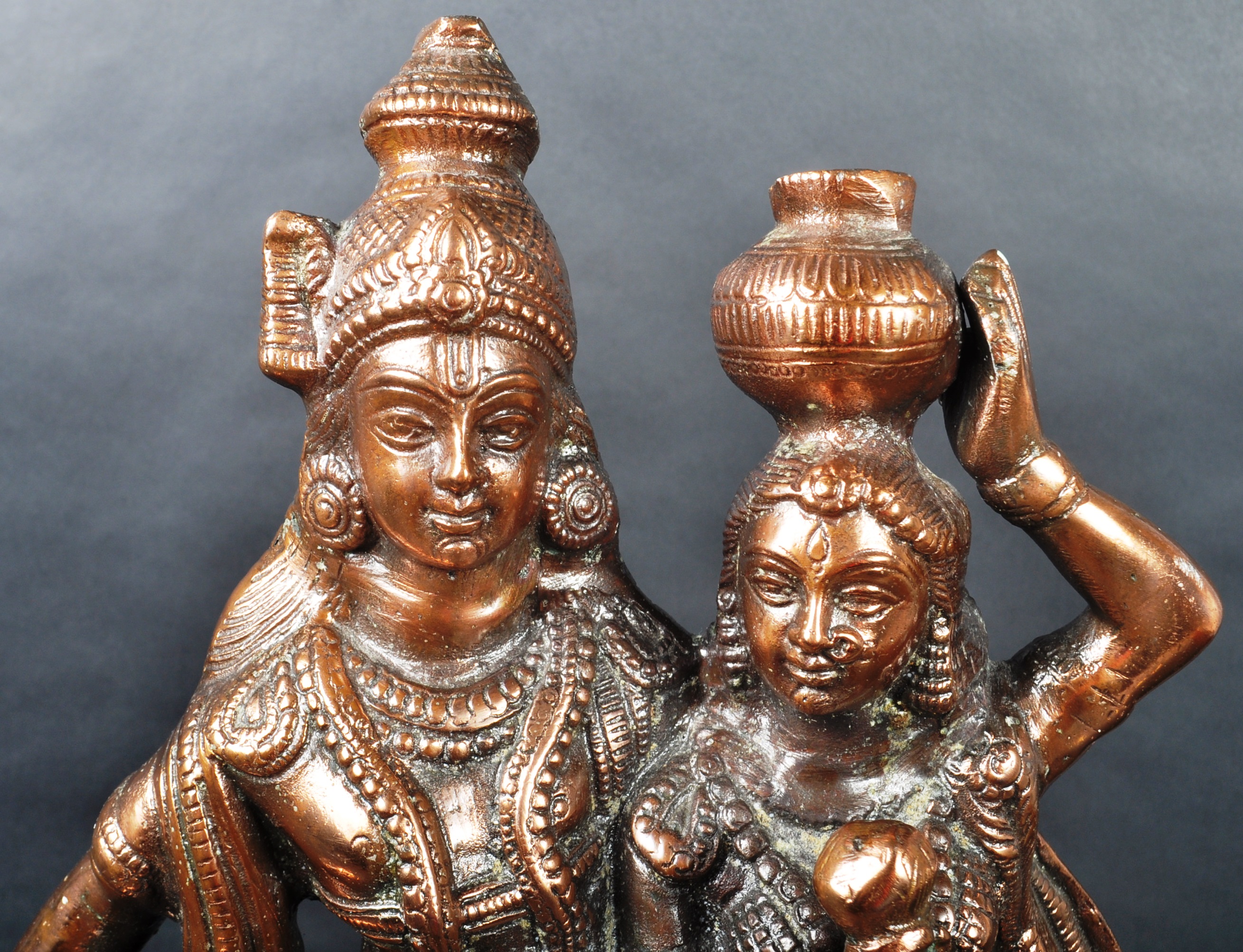 LARGE EARLY 20TH CENTURY HINDU COPPER FIGURINE GROUP - Image 2 of 9