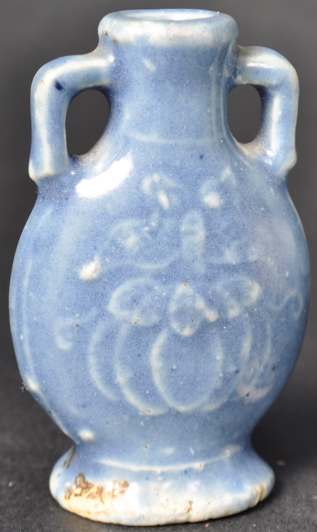 19TH CENTURY CHINESE MONOCHROME BLUE SNUFF BOTTLE - Image 3 of 6