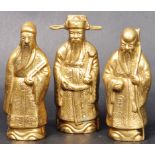 THREE CHINESE REPUBLIC PERIOD BRASS FIGURINES