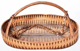 EARLY 20TH CENTURY OCEANIC HAND WOVEN BASKET