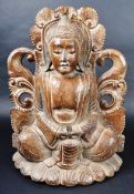 LARGE CARVED CHINESE BUDDHA PANEL FIGURINE