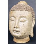 EARLY 20TH CENTURY STONE BUDDHA HEAD