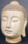 EARLY 20TH CENTURY STONE BUDDHA HEAD