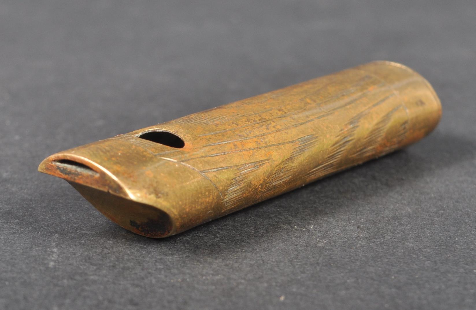 19TH CENTURY BRASS VESTA CASE & WHISTLE - Image 2 of 4