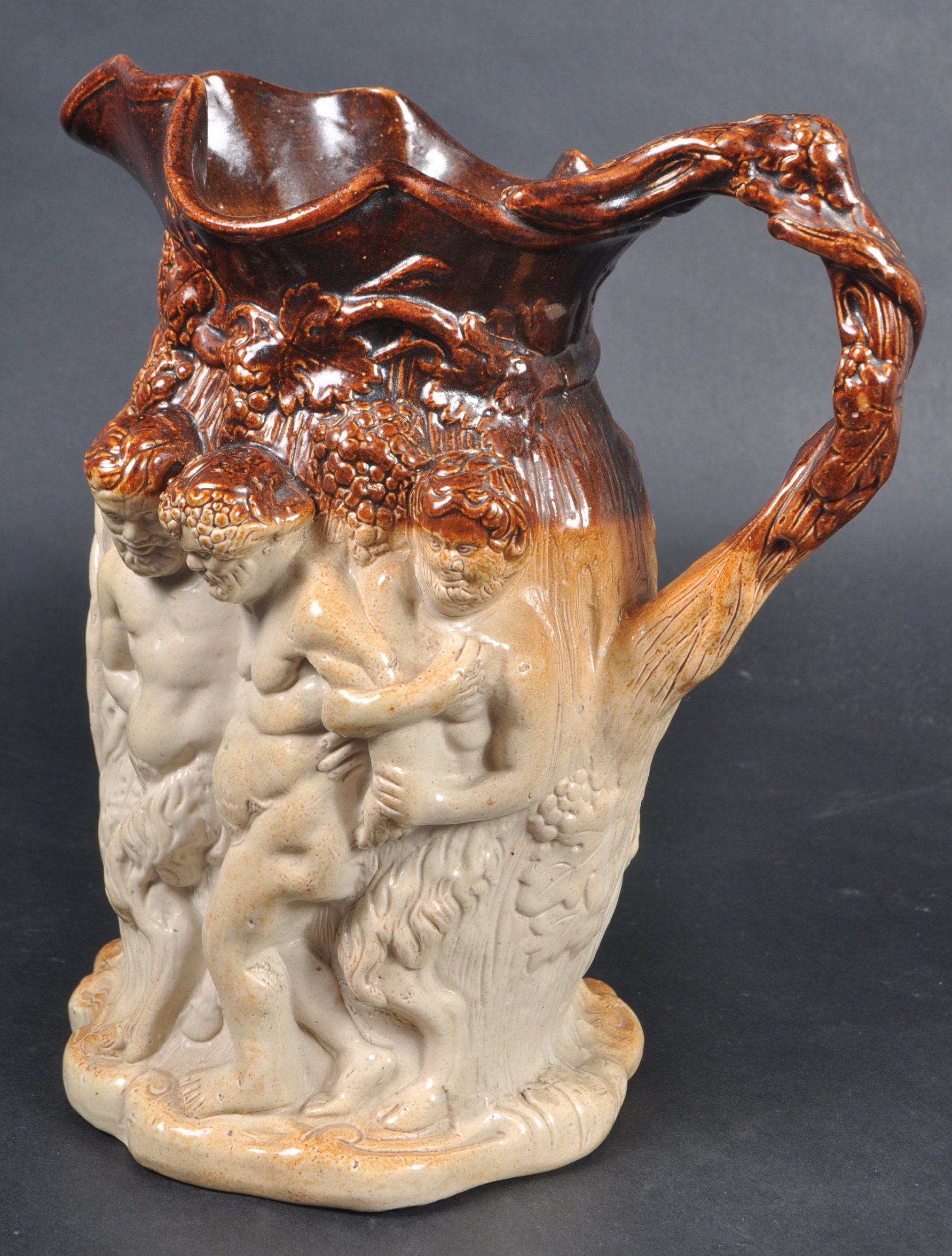 19TH CENTURY BRAMPTON SALT GLAZED SATYR JUG - Image 2 of 9