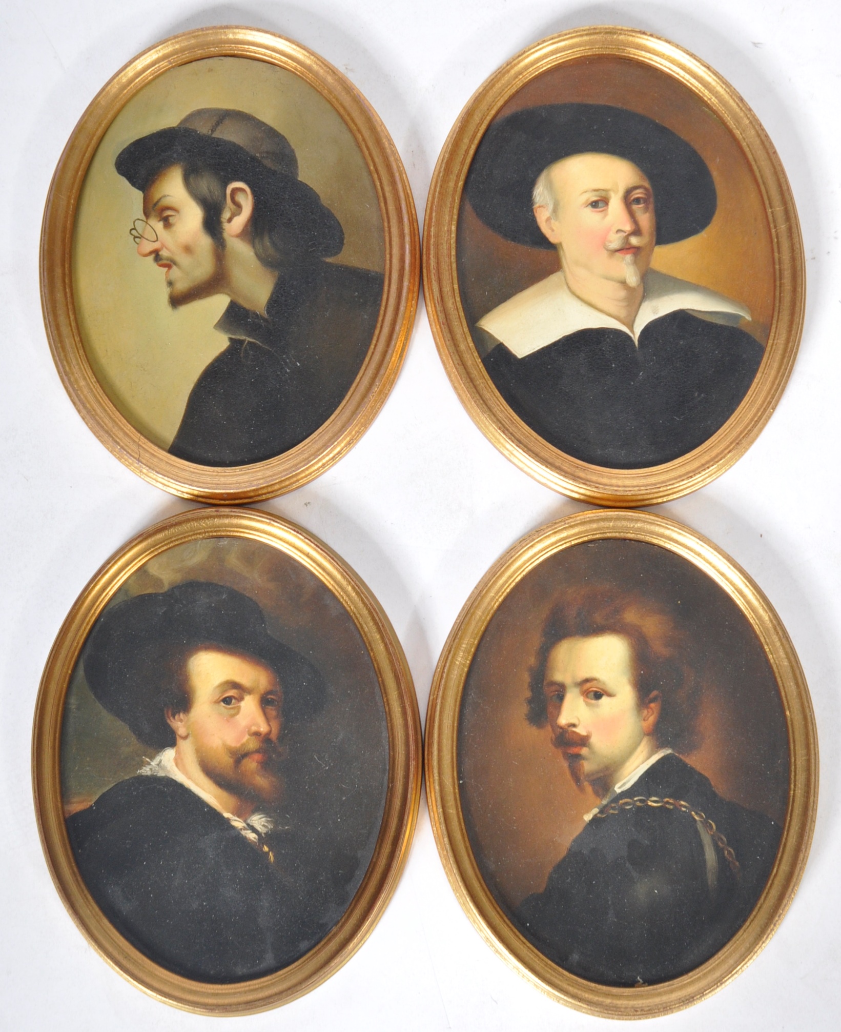 SET OF FOUR REPRODUCTION OIL ON BOARD SELF-PORTRAITS - Image 2 of 6