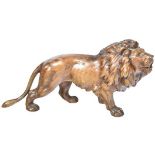 19TH CENTURY AUSTRIAN COLD PAINTED BRONZE LION