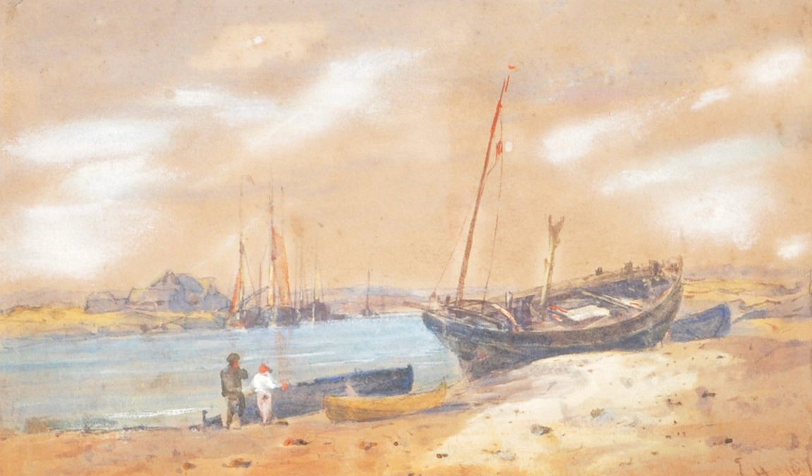 EDWIN HAYES RI (1819-1904) - ENGLISH & IRISH MARINE ARTIST - WATERCOLOUR - Image 2 of 6