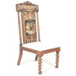 19TH CENTURY VICTORIAN WALNUT PRIE-DIEU CHAIR