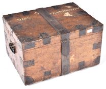 19TH CENTURY VICTORIAN OAK AND IRON BOUND SILVER CHEST