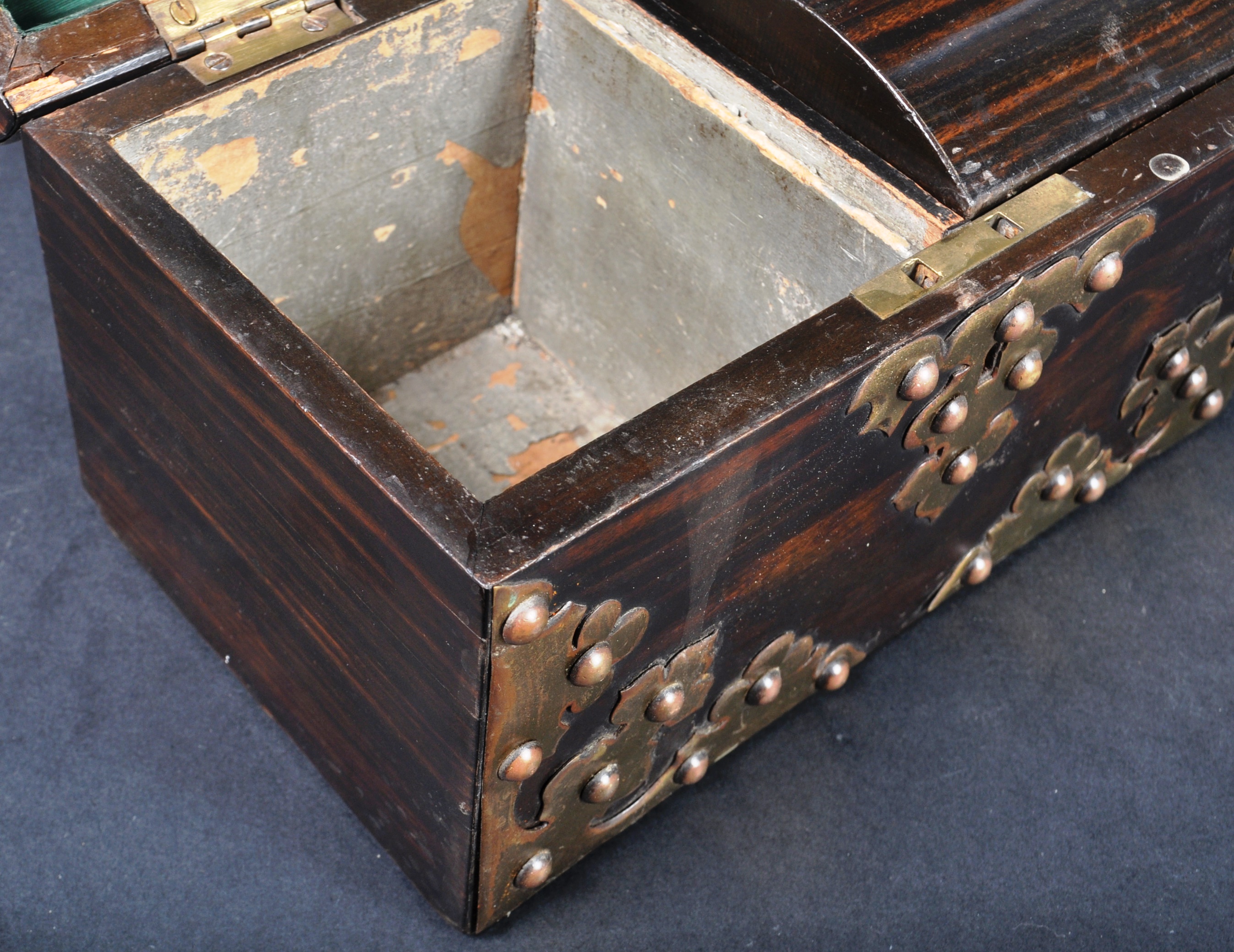 STRIKING COROMANDEL DOMED TEA CADDY WITH BRONZE MOUNTS - Image 3 of 9