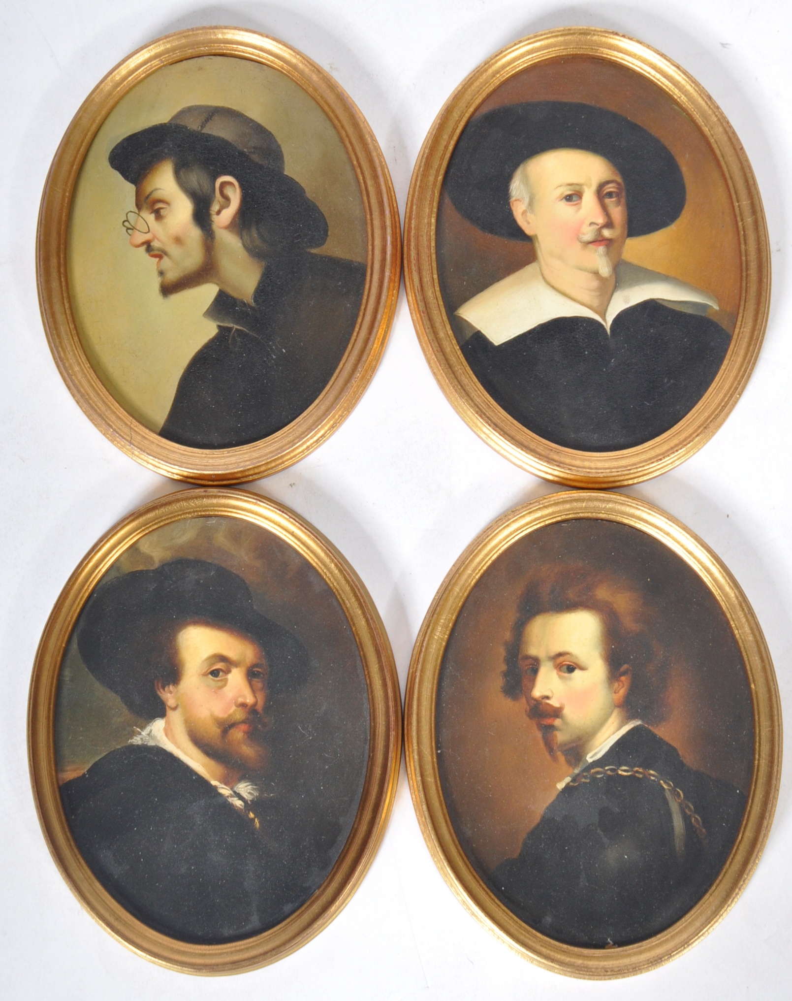 SET OF FOUR REPRODUCTION OIL ON BOARD SELF-PORTRAITS - Image 3 of 6