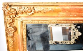 LARGE MID 19TH CENTURY GILDED OVERMANTLE MIRROR